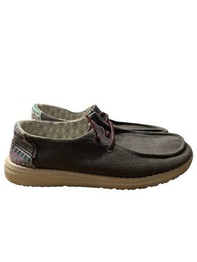 HEY DUDE Wendy Sox Shoes Aztec in Cream/Pink/Blue Size 6